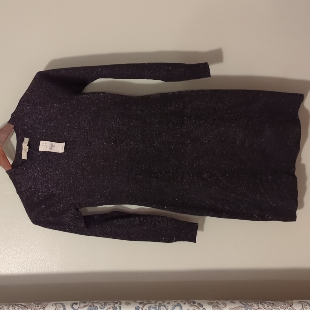 Black and silver sweater dress